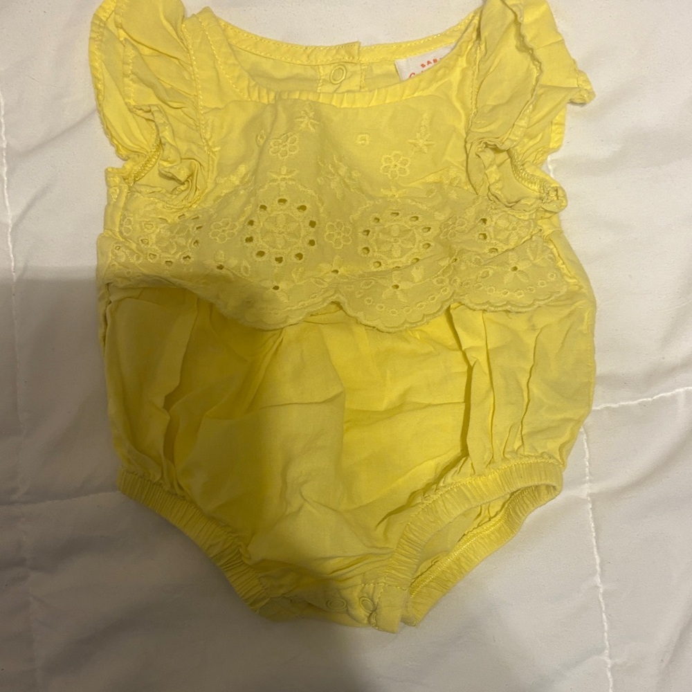 Cat & Jack Yellow Eyelet Ruffle Bodysuit